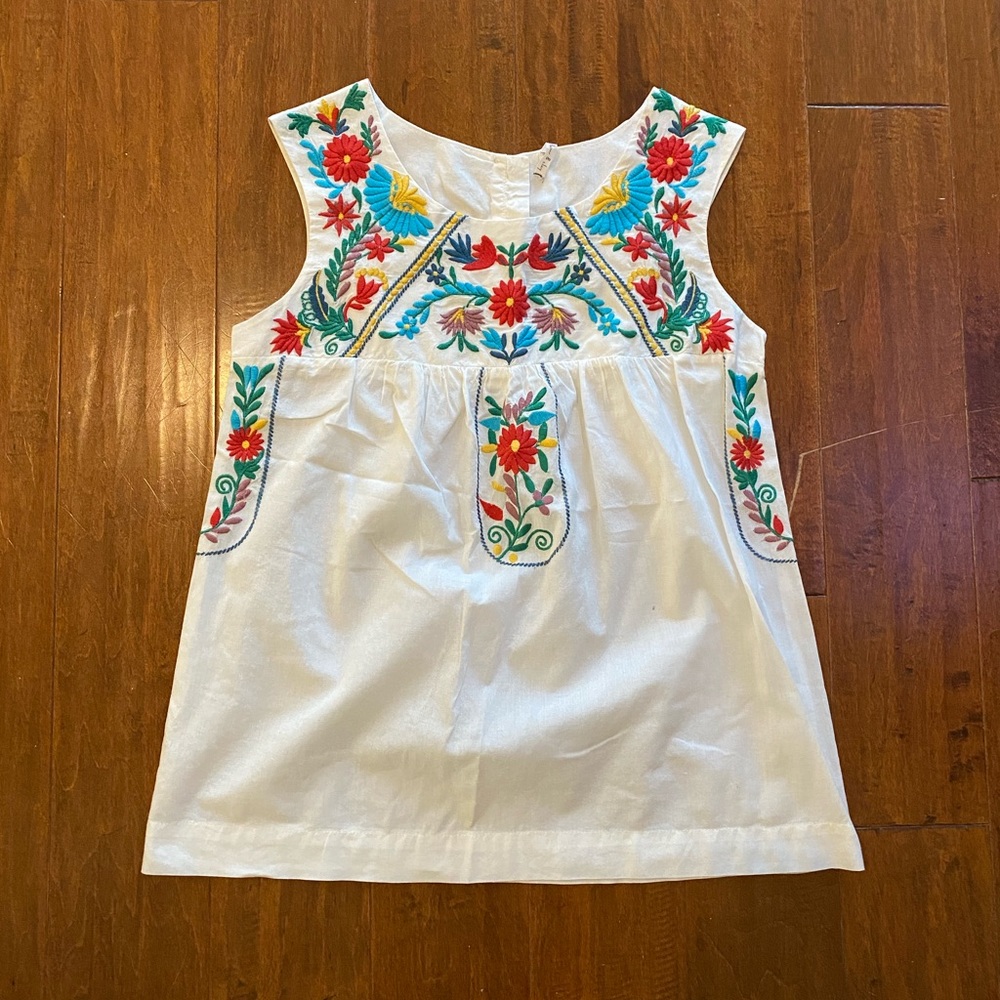 Willow & Clay Embroidered Peasant Tank Top Blouse Sz S